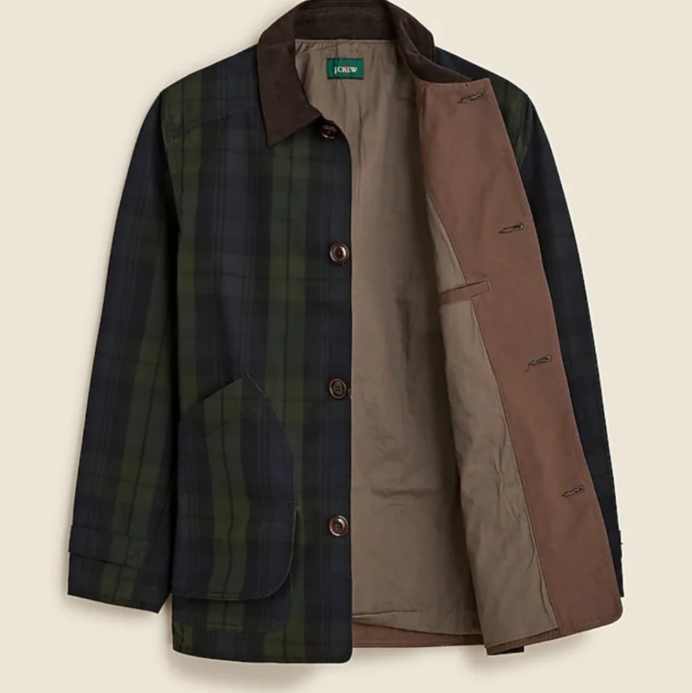 J Crew Waxed 1983 Barn Jacket CB613 Size L NWT Plaid Waterproof